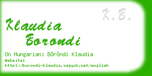 klaudia borondi business card