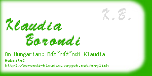 klaudia borondi business card